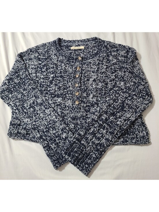 Ralsey Sweaters - Vtg Ralsey Cropped Marled Chunky Knit Sweater Womens Size Large Button Cardigan